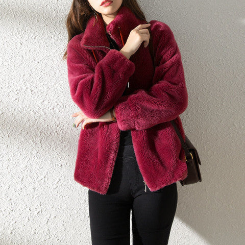 Winter Plush Casual Zip-Up Jacket For Women