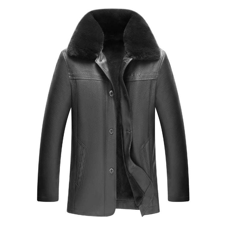 Men's Winter Warm Fur Collar Plush Jacket
