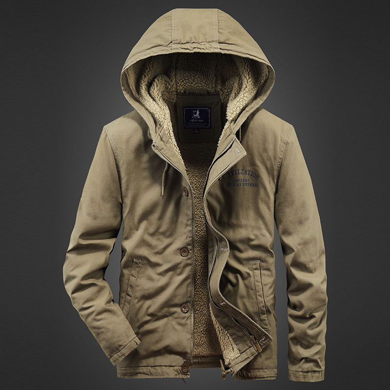Men's Hooded Casual Fleece Jacket