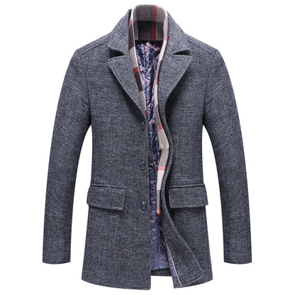 Men's Business Plaid Stand Collar Jacket