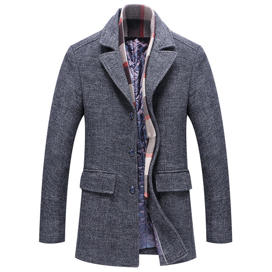Men's Business Plaid Stand Collar Jacket