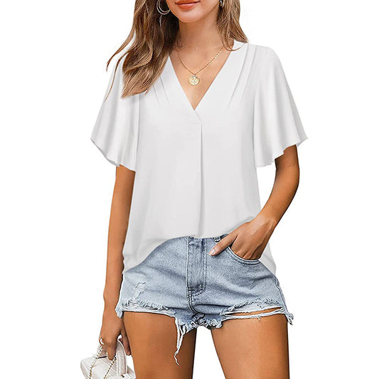 Women's Chiffon V-Neck Blouses