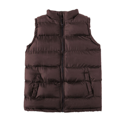Men's Stand Collar Sleeveless Winter Vest Jacket