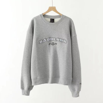 BADBLOOD Embroidered Plus Velvet Sweatshirt