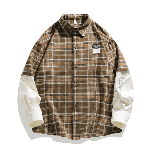 Men's Autumn Plaid Casual Loose Cardigan Jacket