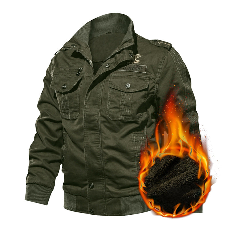 Military Jacket Men Plus Velvet Winter Jacket 6XL