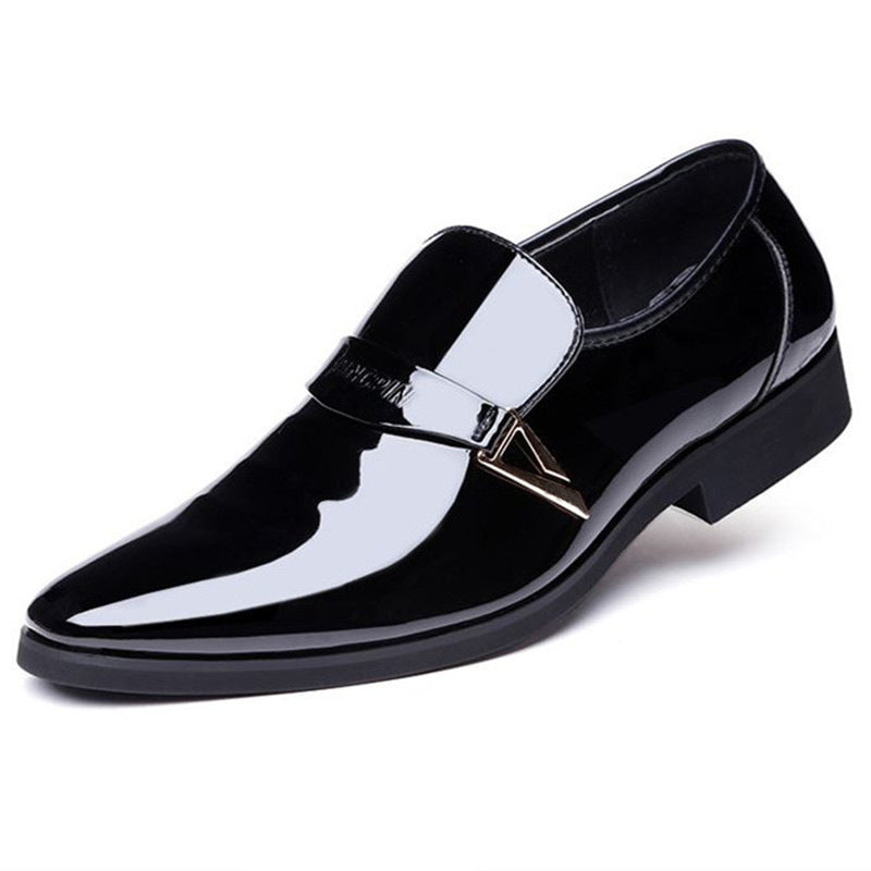 Men'S Pointed Toe Business Bright Leather Shoes