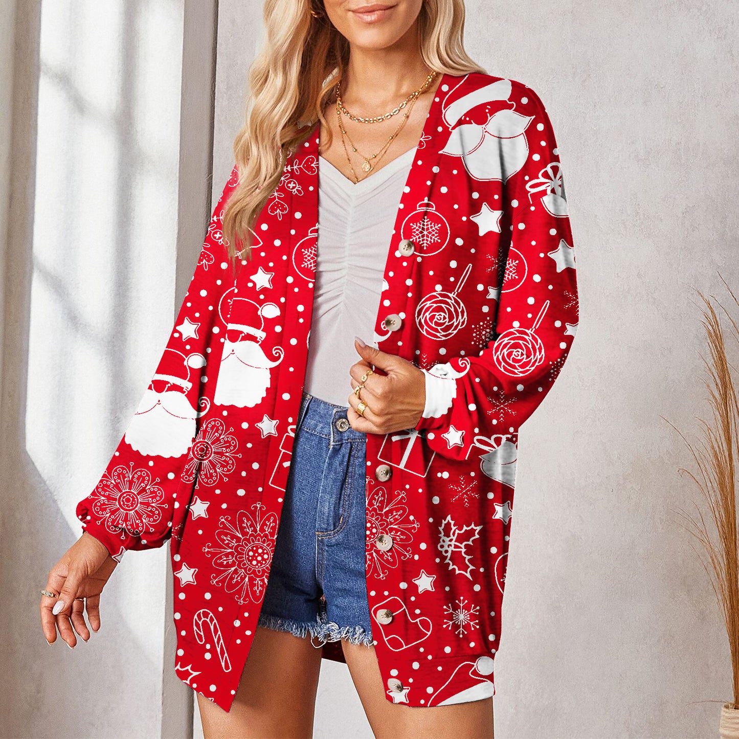 Women's Casual Christmas Cardigan Jacket