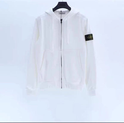 Stone Island Unisex Casual Zip Cardigan Hoodie