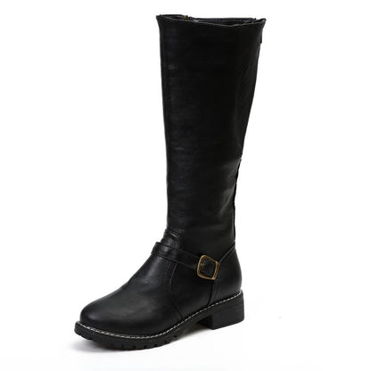 Women's Zip Tall Winter Leather Boots