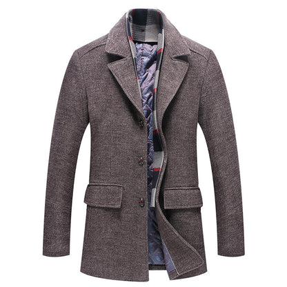 Men's Business Plaid Stand Collar Jacket