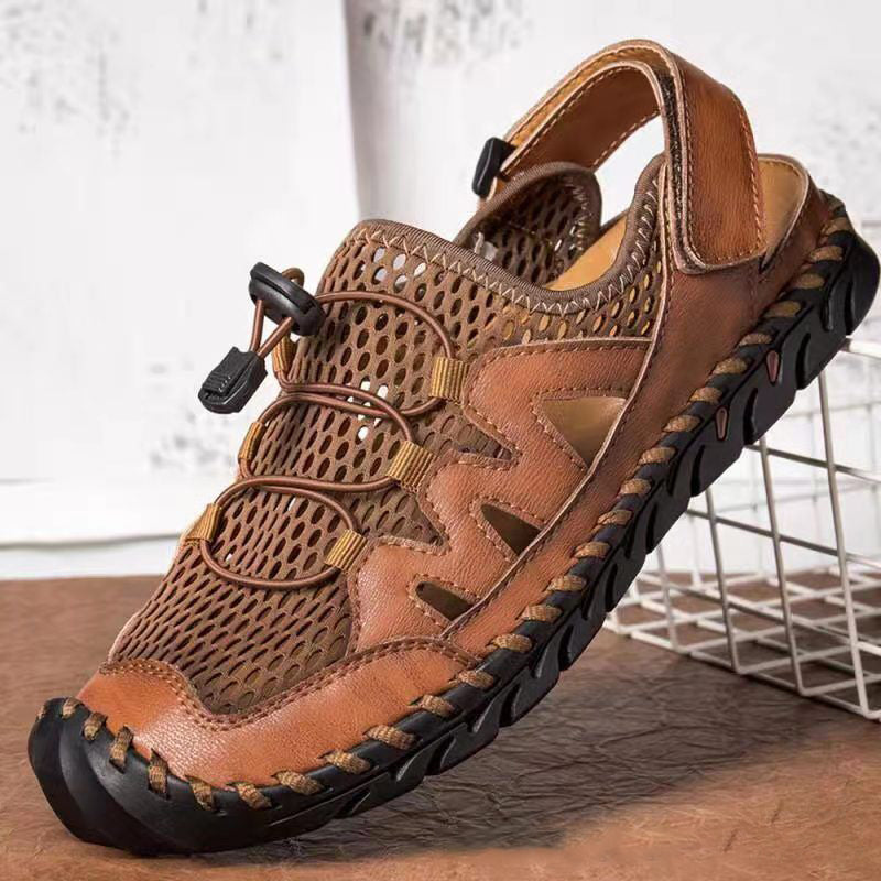 Men's Mesh Outdoor Casual Sandals Leather Shoes