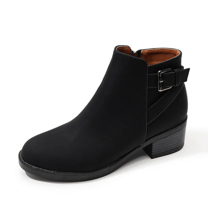 Women's Casual Round Toe Flat Boots