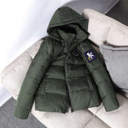 Men's Hooded Winter White Duck Down Padded Coat