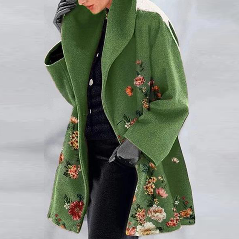 Oversized Printed Wool Jacket For Women