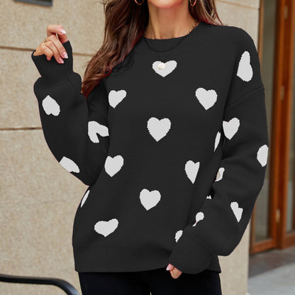 Women's Heart Knit Sweater