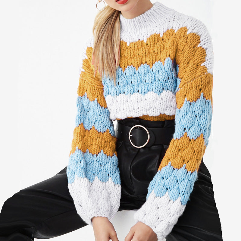 Women's Colorful Striped Pullover Sweater