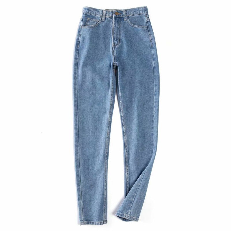 Women's Casual Loose High Waist Straight Leg Ankle Jeans