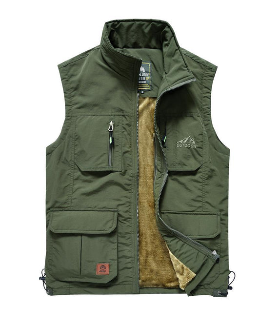 Men's Fleece Thickened Outdoor Vest Jacket