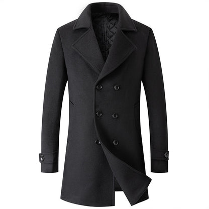 Men's Double Breasted Lapel Wool Jacket