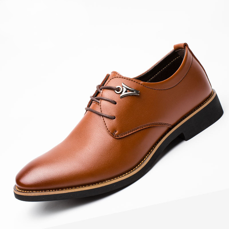 Men'S Lace-Up Pointed Toe Business Shoes