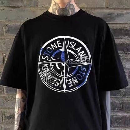 Stone Island Unisex Crewneck Printed Cotton T-Shirt