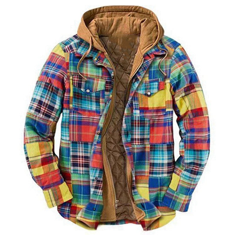 Men's Winter Thickened Irregular Printed Cotton-padded Jacket