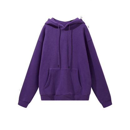 Unisex Solid Color Thick Hooded Sweater