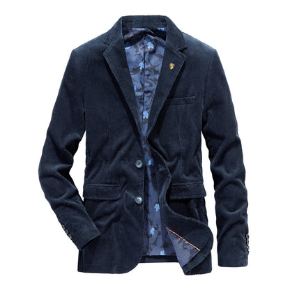 Men's Retro Casual Corduroy Blazer Sports Jacket