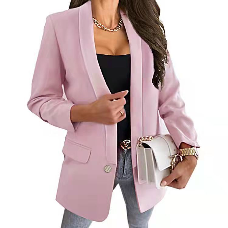 Women's Lapel Button Slim Fit Temperament Blazer