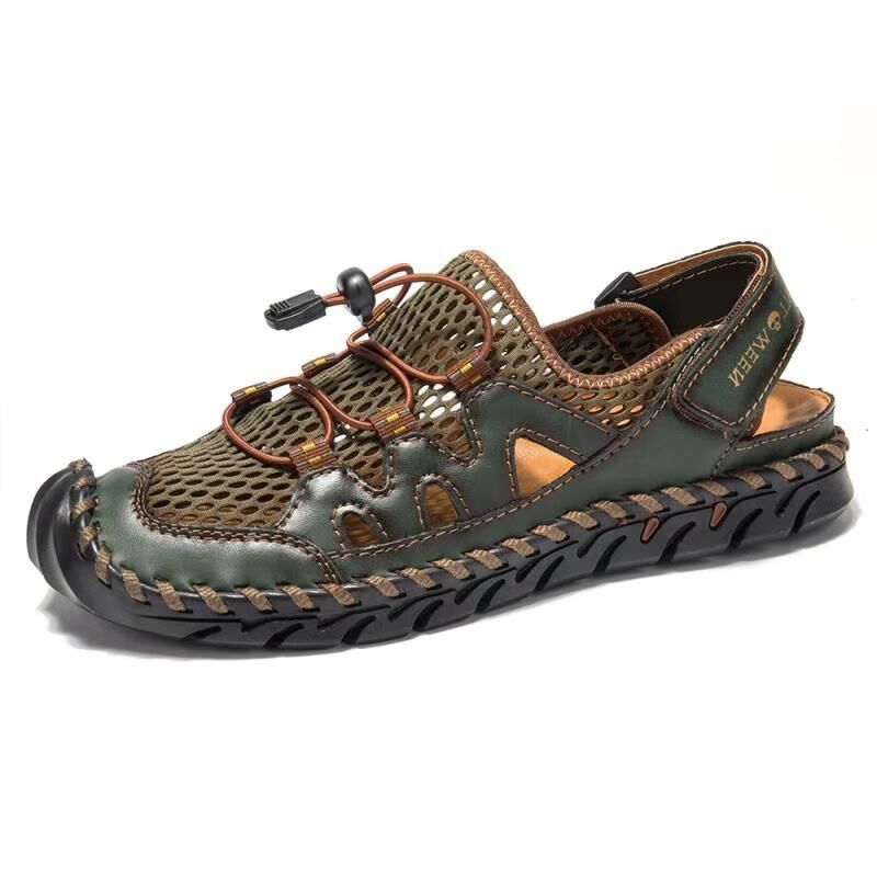 Men's Mesh Outdoor Casual Sandals Leather Shoes