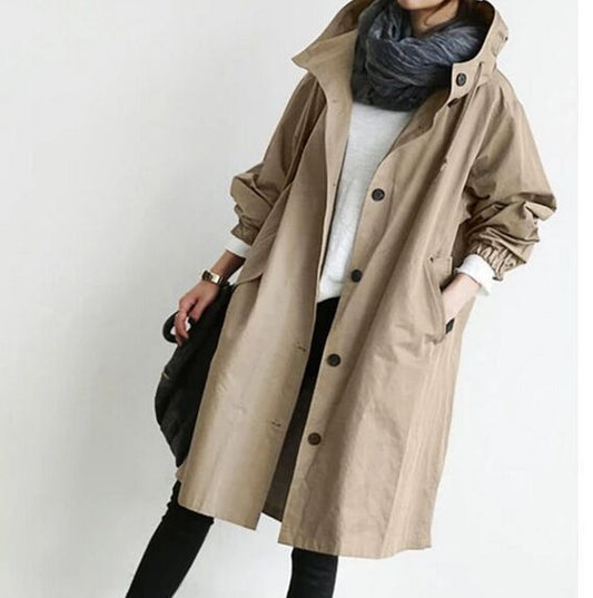 Fall Long Hooded Jacket For Women