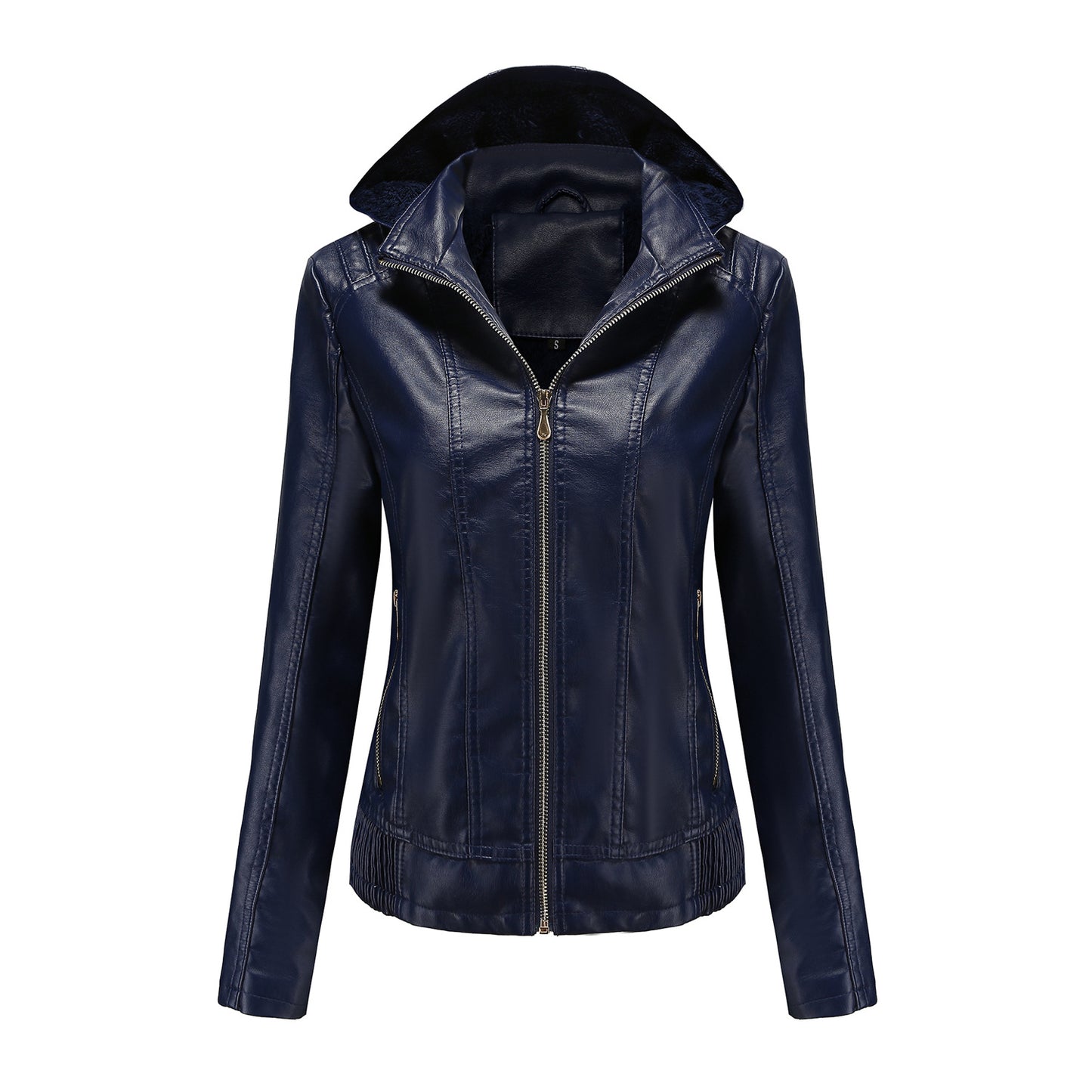 Leather Plush Winter Jacket For Women