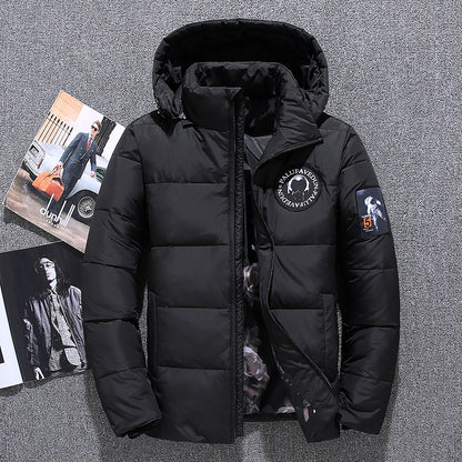Men's Hooded Winter White Duck Down Padded Coat