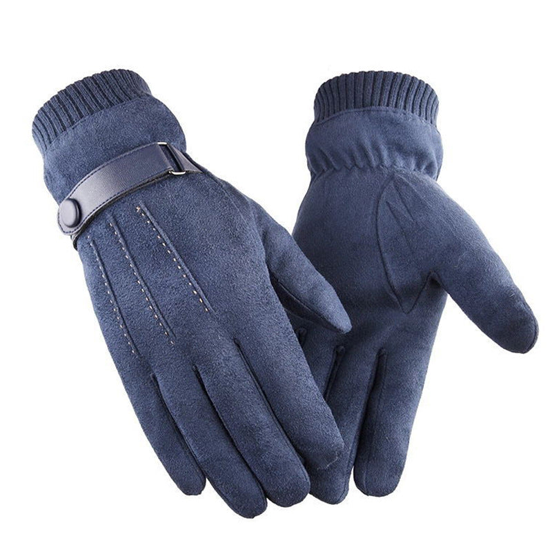 Winter Warm Suede Men's Fleece Ski Gloves