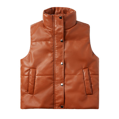 Leather Vest Thermal Jacket For Women
