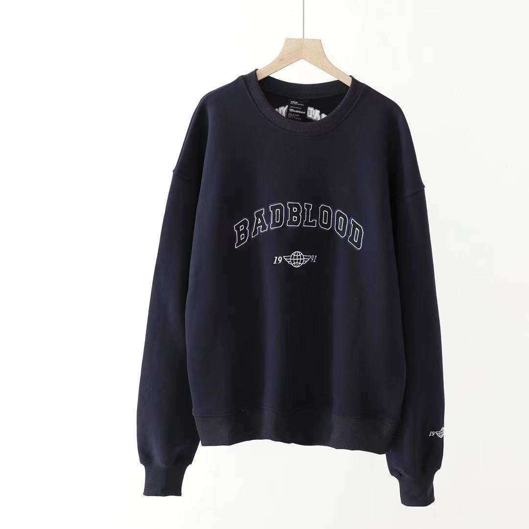 BADBLOOD Embroidered Plus Velvet Sweatshirt