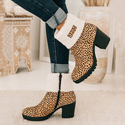 Casual Zip Up Heel Boots For Women