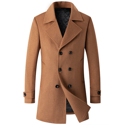 Men's Double Breasted Lapel Wool Jacket