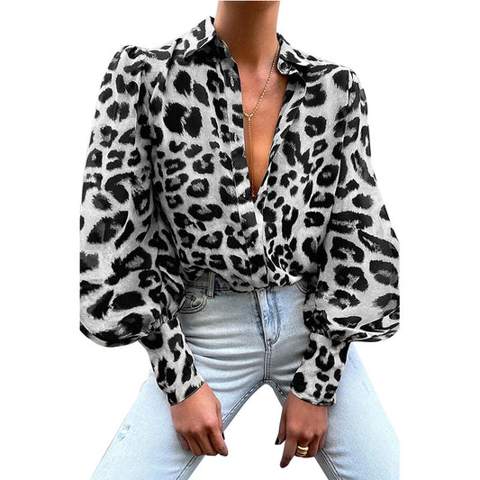 Woman Casual Fashion Leopard Blouses