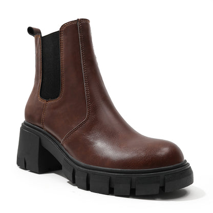 Women's Leather Casual Mid Boots