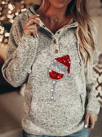 Women Sweater Christmas Hoodie Print Sweatshirt