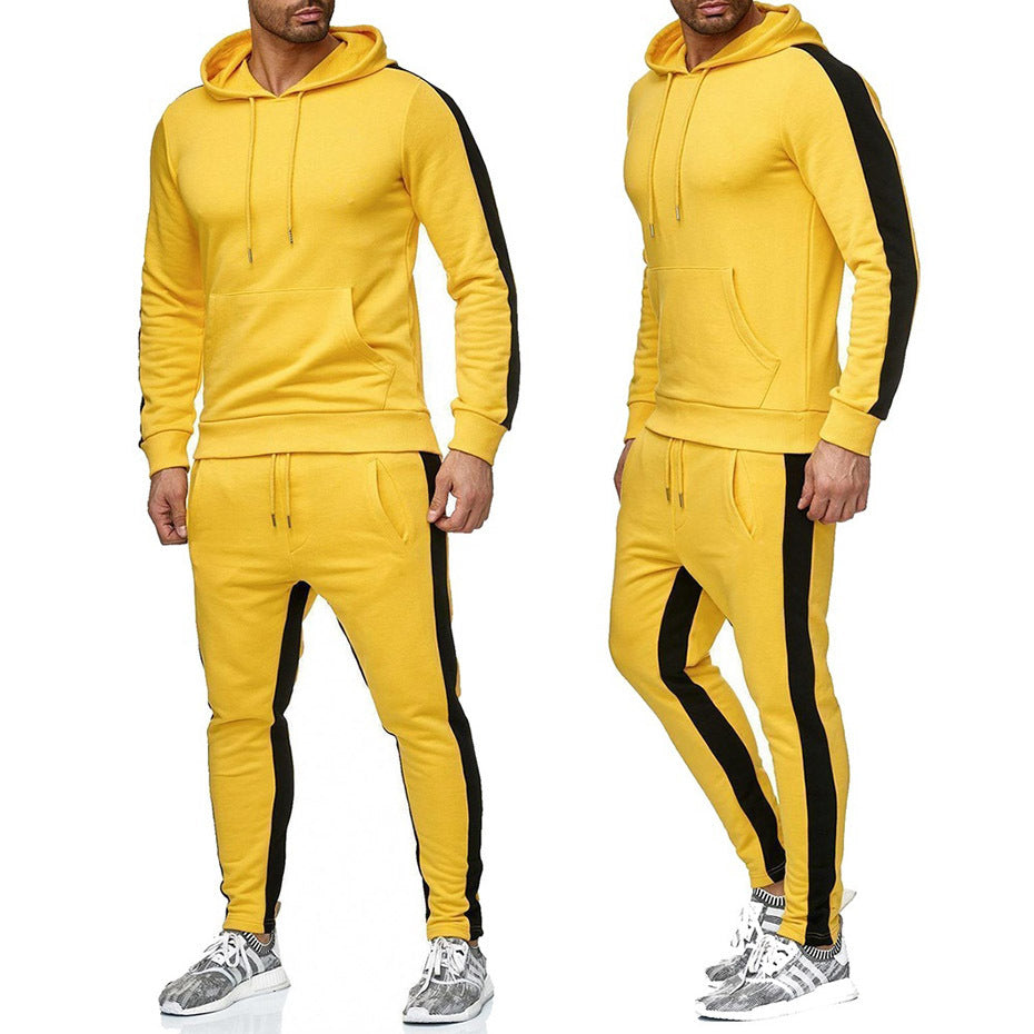 Mens Sports Long Sleeve Trousers Two Piece Set