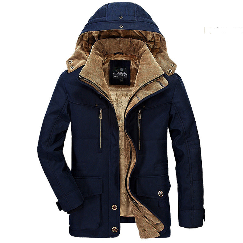 Men's Winter Hooded Cotton Padded Jacket 7XL