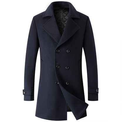 Men's Double Breasted Lapel Wool Jacket