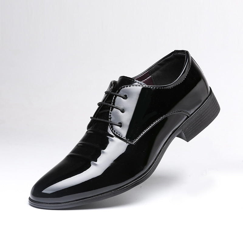 Men'S Pointed Toe Business Bright Leather Shoes