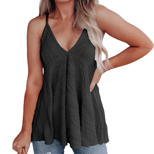 Women's V-Neck Casual Sling Wool Knit Tank