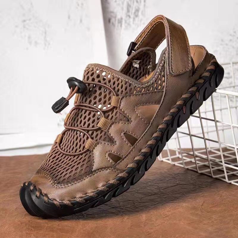 Men's Mesh Outdoor Casual Sandals Leather Shoes