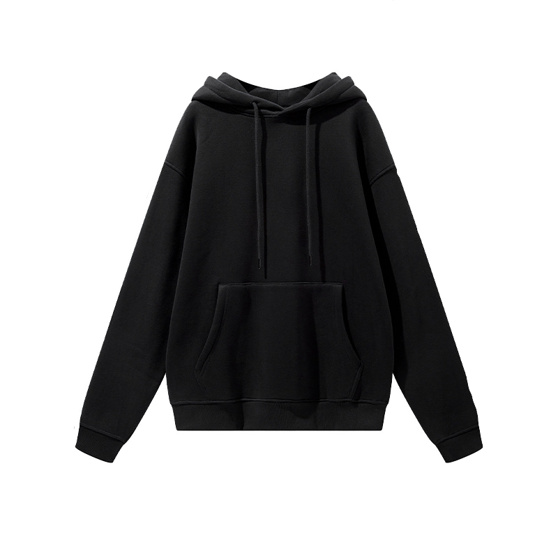 Unisex Solid Color Thick Hooded Sweater