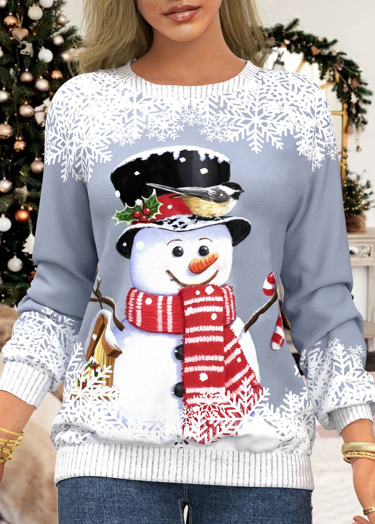 Christmas Snowman Shirt Women Sweatshirt